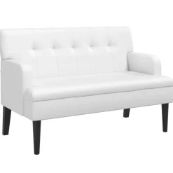 Bancs-vidaXL Banc avec dossier 112x65,5x75 cm similicuir Blanc
