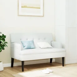 Bancs-vidaXL Banc avec dossier 112x65,5x75 cm similicuir Blanc