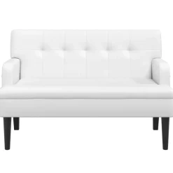 Bancs-vidaXL Banc avec dossier 112x65,5x75 cm similicuir Blanc