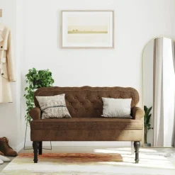 vidaXL Banc avec dossier 119,5x64,5x75 cm similicuir daim