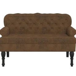 vidaXL Banc avec dossier 119,5x64,5x75 cm similicuir daim