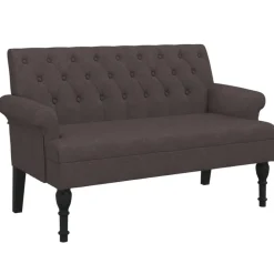 Bancs-vidaXL Banc avec dossier 120x62x75,5 cm tissu Marron foncé