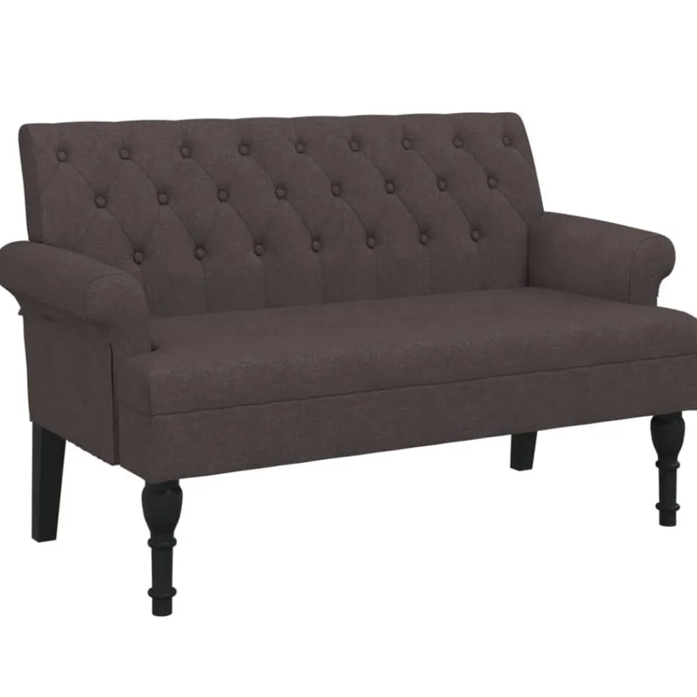 Bancs-vidaXL Banc avec dossier 120x62x75,5 cm tissu Marron foncé