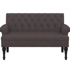 Bancs-vidaXL Banc avec dossier 120x62x75,5 cm tissu Marron foncé