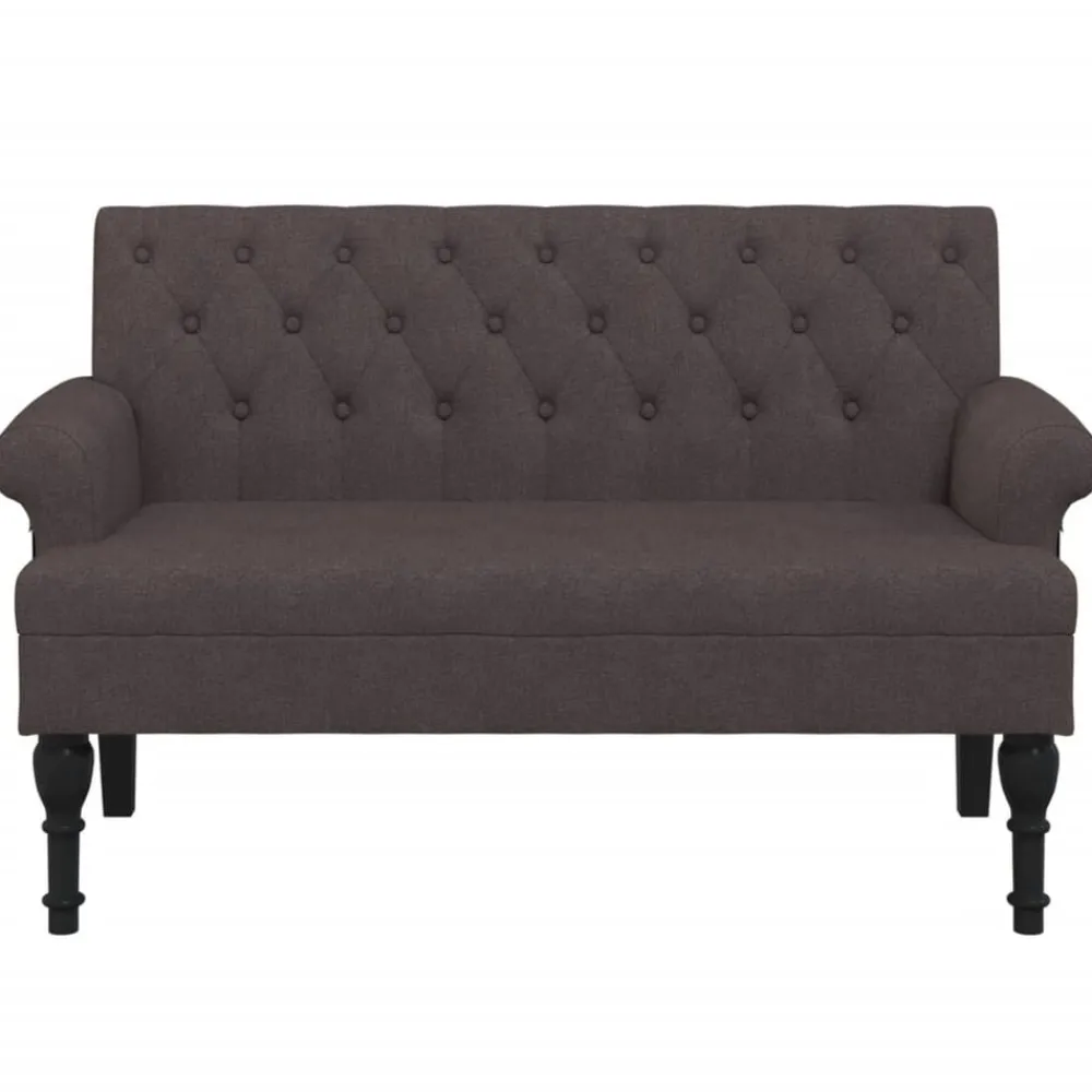 Bancs-vidaXL Banc avec dossier 120x62x75,5 cm tissu Marron foncé