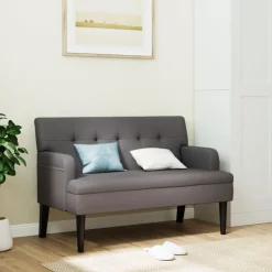 Bancs-vidaXL Banc avec dossier 112x65,5x75 cm similicuir Gris