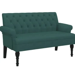 Bancs-vidaXL Banc avec dossier 120x62x75,5 cm tissu Vert foncé