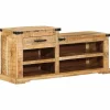 vidaXL banc avec tiroir Marron 110 x 35 x 50 cm Manguier brut