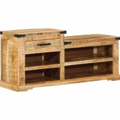 vidaXL banc avec tiroir Marron 110 x 35 x 50 cm Manguier brut