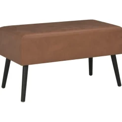 Bancs-vidaXL Banc avec tiroirs 80 cm Similicuir Marron foncé