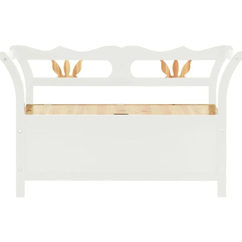 Bancs-vidaXL Banc Blanc 107x45x75,5 cm Bois de sapin solide Blanc et marron