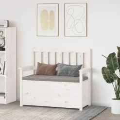 Bancs-vidaXL Banc 112,5x51,5x96,5 cm Bois de pin massif Blanc
