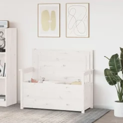 Bancs-vidaXL Banc 112,5x51,5x96,5 cm Bois de pin massif Blanc