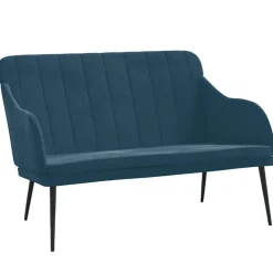 Bancs-vidaXL Banc 110x76x80 cm Velours Bleu