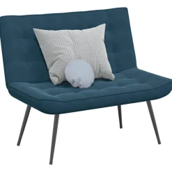 Bancs-vidaXL Banc 110x74x84 cm velours Bleu