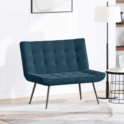Bancs-vidaXL Banc 110x74x84 cm velours Bleu