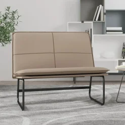 Bancs-vidaXL Banc 100x75x76 cm Similicuir Cappuccino
