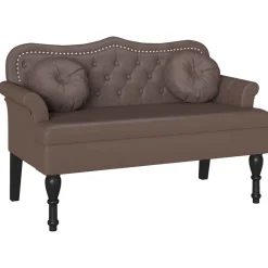 Bancs-vidaXL Banc Chesterfield 120,5 x 65 x 75 cm Simili cuir Marron
