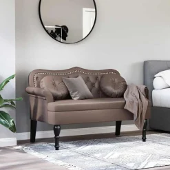Bancs-vidaXL Banc Chesterfield 120,5 x 65 x 75 cm Simili cuir Marron