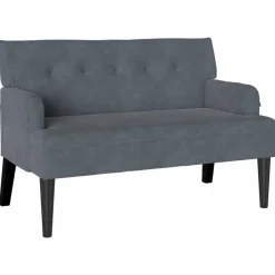 Bancs-vidaXL Banc Chesterfield 112 x 65,5 x 75 cm Velours Gris foncé
