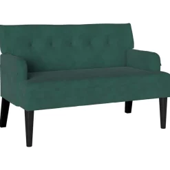 Bancs-vidaXL Banc Chesterfield 112 x 65,5 x 75 cm Velours Vert foncé