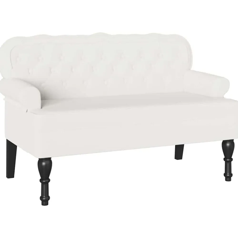 Bancs-vidaXL Banc Chesterfield 119,5 x 64,5 x 75 cm Cuir synthétique Blanc