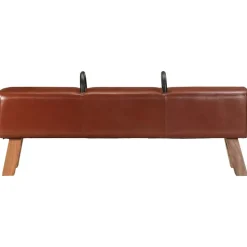 vidaXL Banc cheval d'arçon vintage Cuir véritable de chèvre