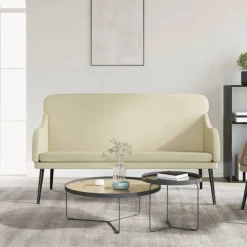 vidaXL Banc Crème 110x76x80 cm Similicuir