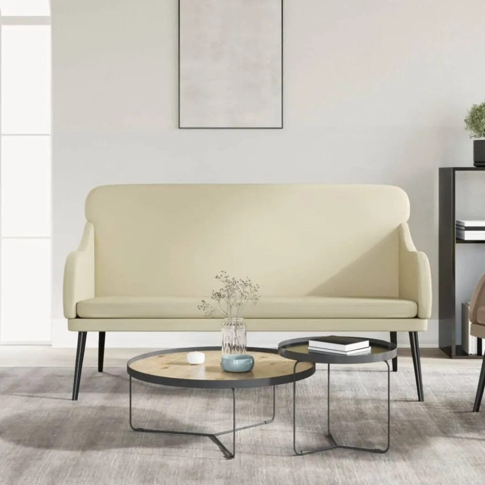 vidaXL Banc Crème 110x76x80 cm Similicuir