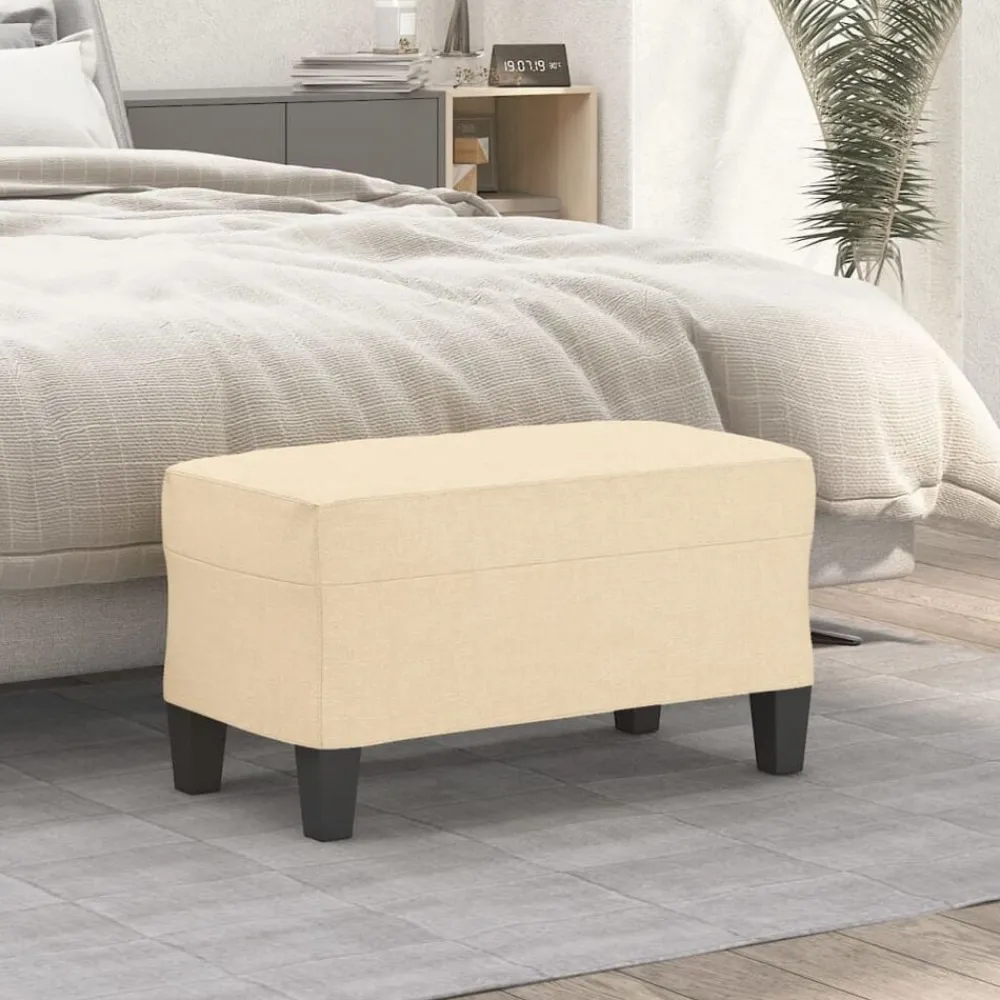 Bancs-vidaXL Banc Crème 70x35x41 cm Tissu Crème