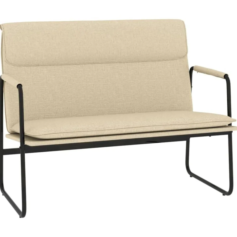 Bancs-vidaXL Banc Crème 100x64x80 cm Tissu Crème