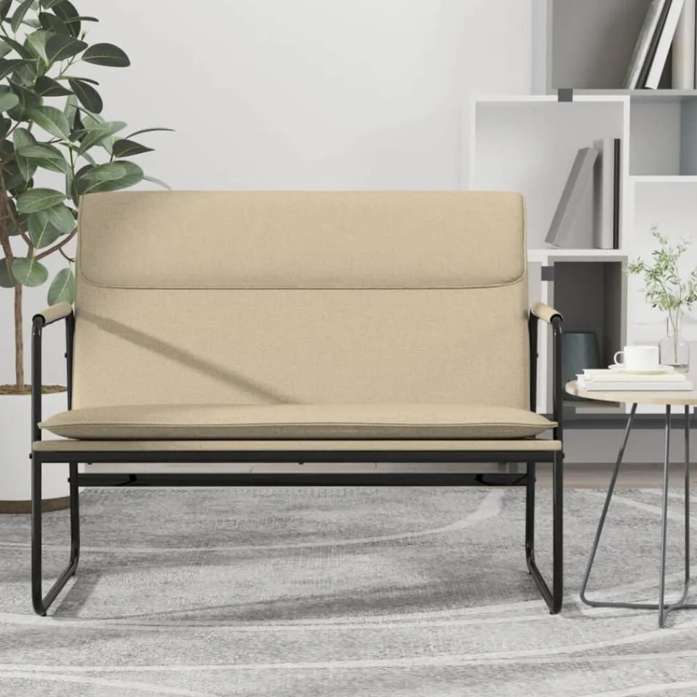 Bancs-vidaXL Banc Crème 100x64x80 cm Tissu Crème