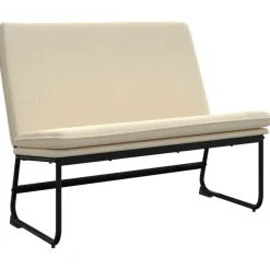 Bancs-vidaXL Banc Crème 100x75x76 cm Tissu Crème