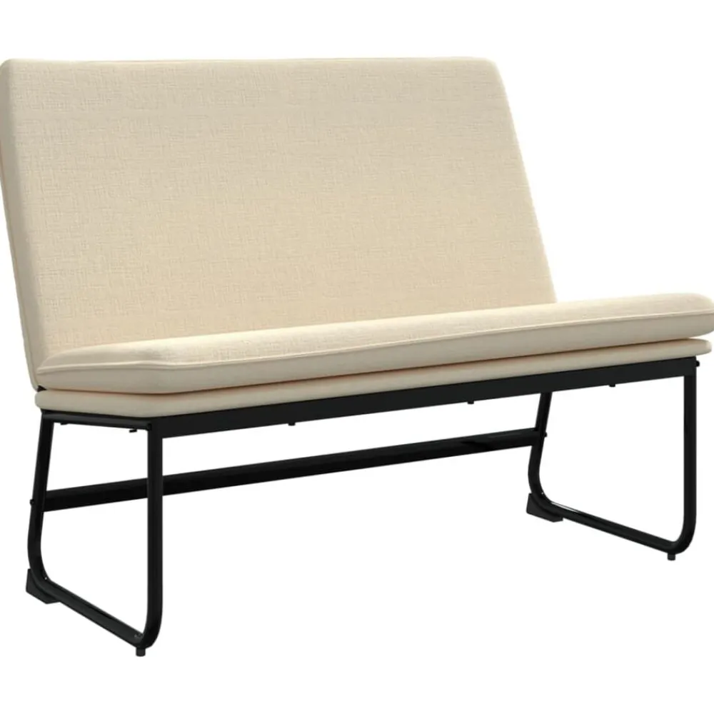 Bancs-vidaXL Banc Crème 100x75x76 cm Tissu Crème