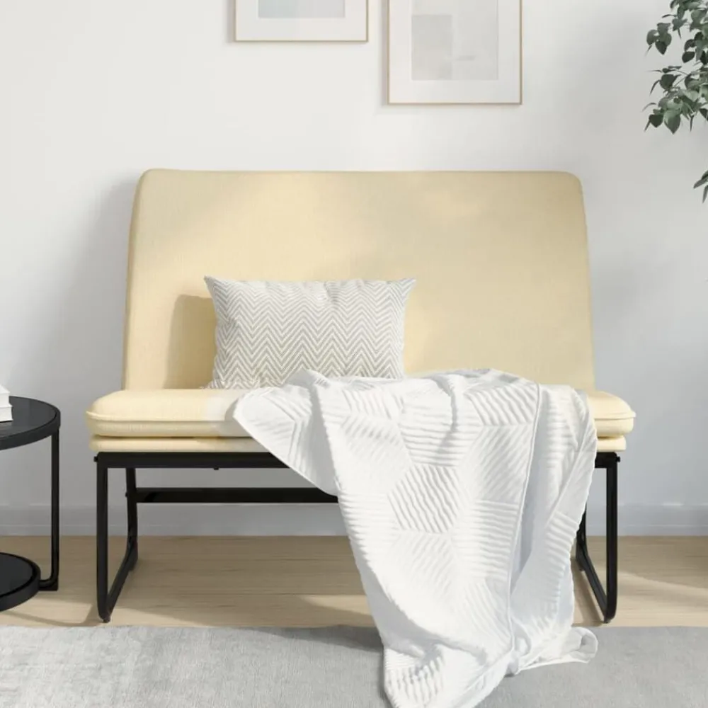 Bancs-vidaXL Banc Crème 100x75x76 cm Tissu Crème