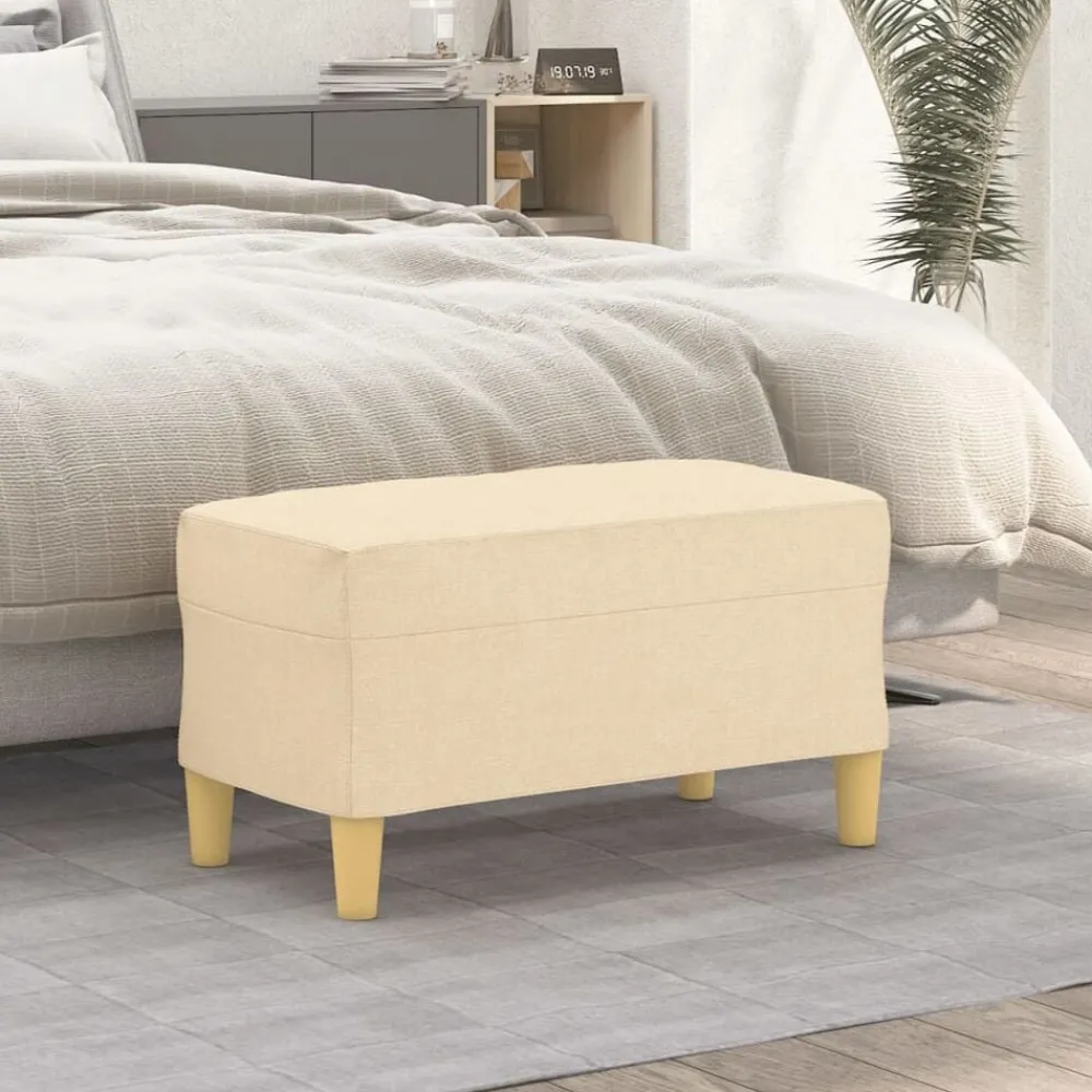 Bancs-vidaXL Banc Crème 70x35x41 cm Tissu Crème