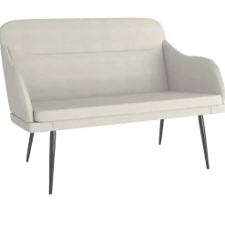 Bancs-vidaXL Banc Crème 110x76x80 cm Velours Crème