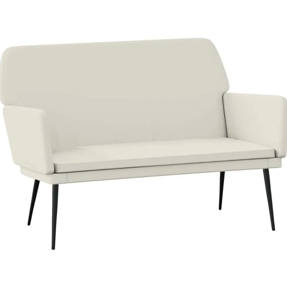 Bancs-vidaXL Banc Crème 108x79x79 cm Velours Crème