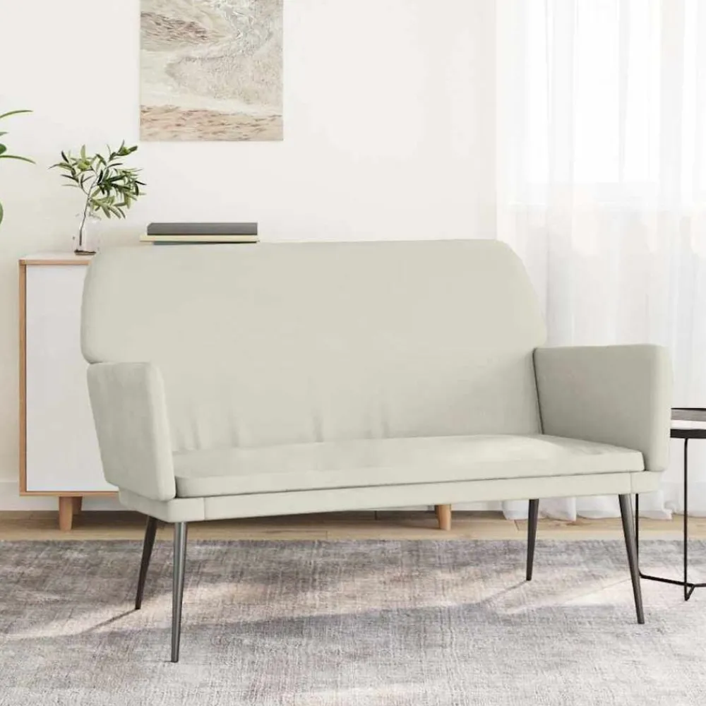 Bancs-vidaXL Banc Crème 108x79x79 cm Velours Crème