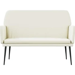 Bancs-vidaXL Banc Crème 108x79x79 cm Velours Crème