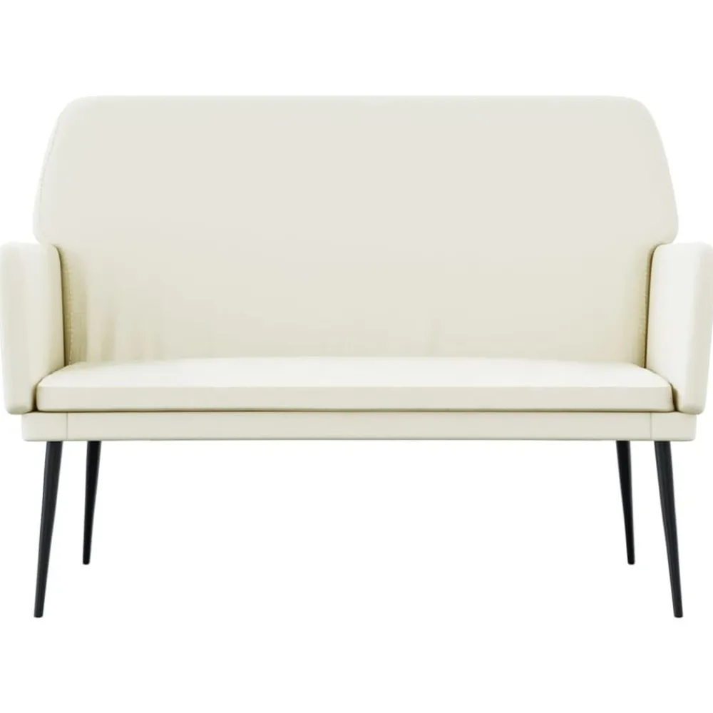 Bancs-vidaXL Banc Crème 108x79x79 cm Velours Crème