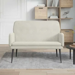 vidaXL Banc Crème 108x79x79 cm Velours