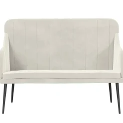 vidaXL Banc Crème 110x76x80 cm Velours