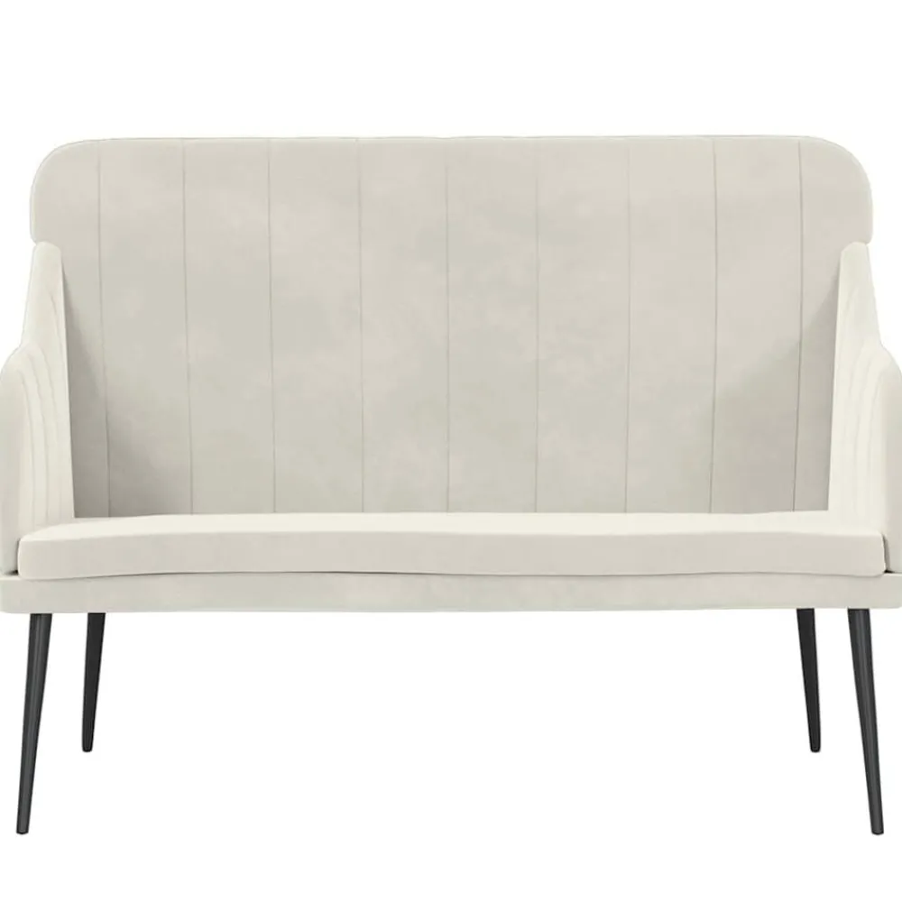 vidaXL Banc Crème 110x76x80 cm Velours