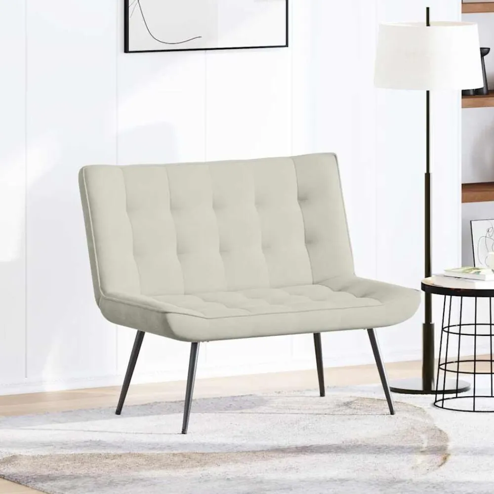 vidaXL Banc crème 110x74x84 cm velours