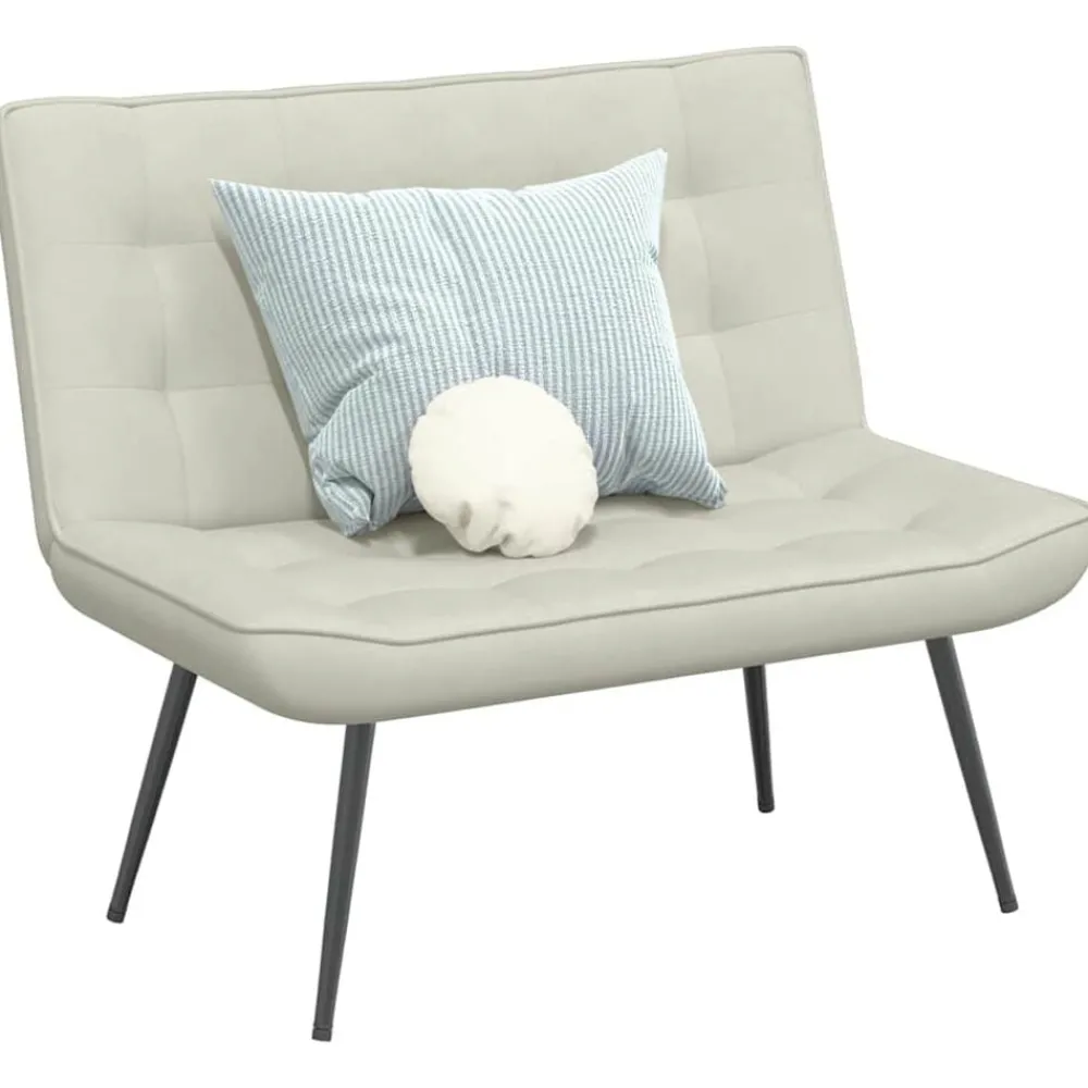 vidaXL Banc crème 110x74x84 cm velours
