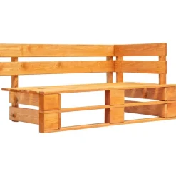 vidaXL Banc d'angle palette de jardin bois miel
