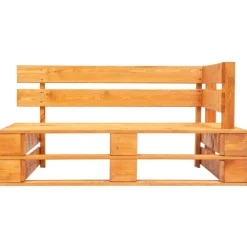 vidaXL Banc d'angle palette de jardin bois miel