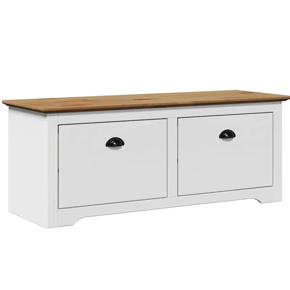 Bancs-vidaXL Banc de couloir BODO 114x40x45 cm Blanc et marron