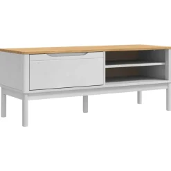 Bancs-vidaXL Banc de couloir FLORO 115 x 40 x 45 cm Bois de Pin Massif Blanc
